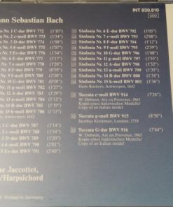 Alternative view of Johann Sebastian Bach - Christiane Jaccottet - Inventionen Sinfonien Toccaten (CD, Album) (Near Mint (NM or M-))