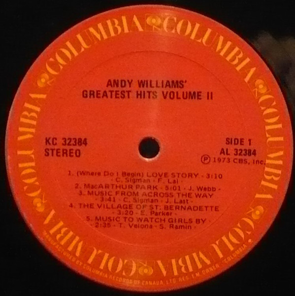 Andy Williams - Andy Williams' Greatest Hits Vol. 2 (LP, Comp) (Mint (M)) - Image 2