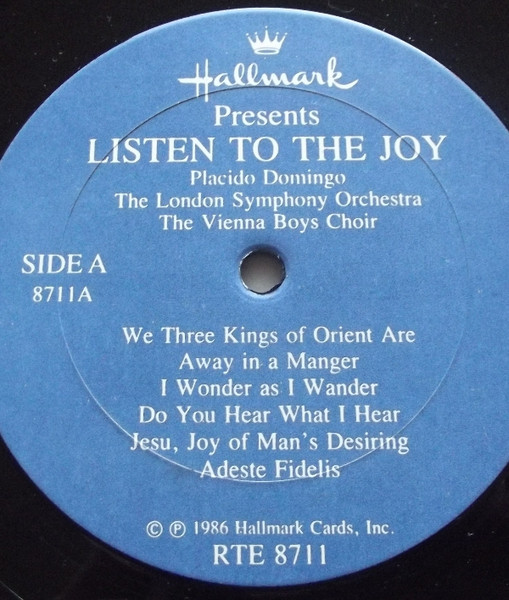 Placido Domingo / London Symphony Orchestra / Die Wiener Sängerknaben - Christmas: Listen To The Joy (LP, Album, Comp) (Mint (M)) - Image 3