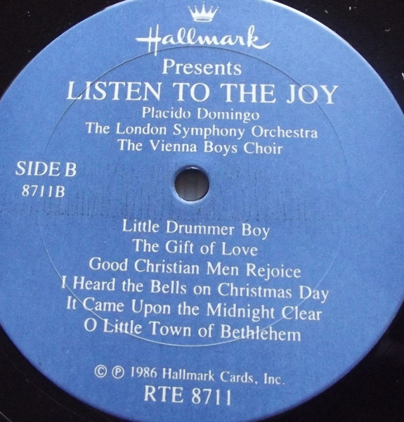 Placido Domingo / London Symphony Orchestra / Die Wiener Sängerknaben - Christmas: Listen To The Joy (LP, Album, Comp) (Mint (M)) - Image 4