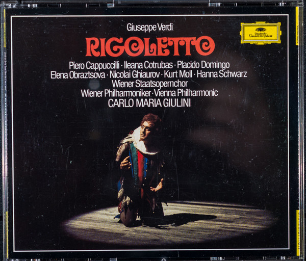Giuseppe Verdi - Piero Cappuccilli · Ileana Cotrubas · Placido Domingo · Elena Obraztsova · Nicolai Ghiaurov · Kurt Moll · Hanna Schwarz · Wiener Staatsopernchor · Wiener Philharmoniker · Carlo Maria Giulini - Rigoletto (2xCD, Album, RE, RM + Box, Sli) (Near Mint (NM or M-)) - Image 4