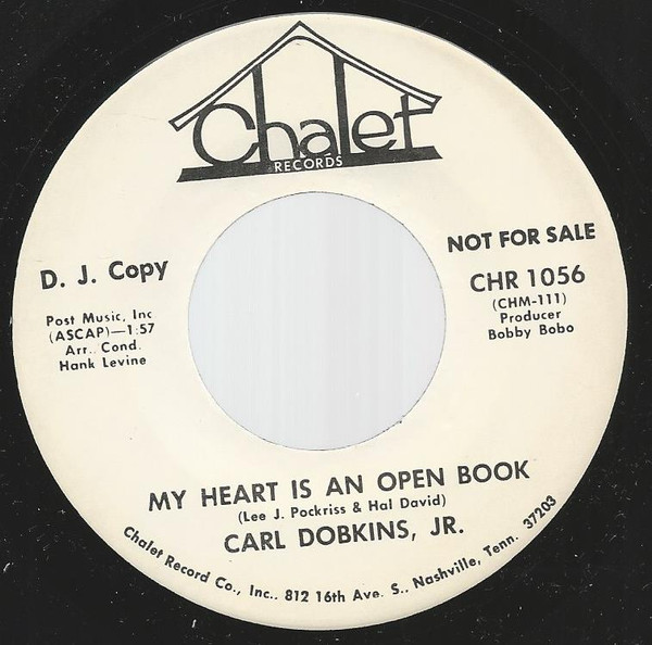 Carl Dobkins Jr. - My Heart Is An Open Book / Pictures (7", Promo) (Very Good (VG))