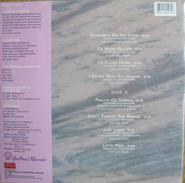 Singing Disciples - Remember Me Oh Lord (LP, Album) (Mint (M)) - Image 2