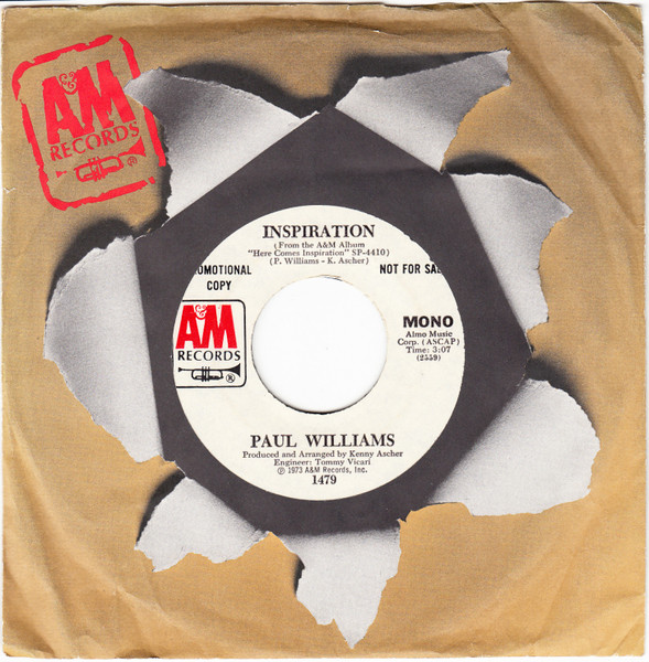 Paul Williams (2) - Inspiration (7", Mono, Promo) (Very Good Plus (VG+)) - Image 3