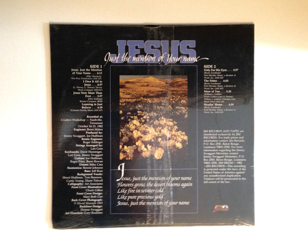 Jimmy Swaggart - Jesus, Just The Mention Of Your Name (LP, Album) (Mint (M)) - Image 2