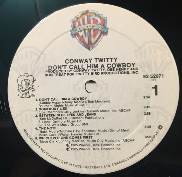 Conway Twitty - Don't Call Him A Cowboy (LP, Album) (Mint (M)) - Image 3