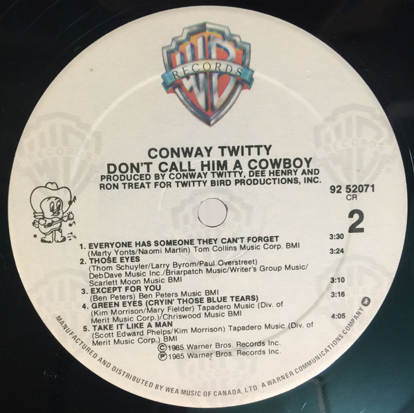 Conway Twitty - Don't Call Him A Cowboy (LP, Album) (Mint (M)) - Image 4