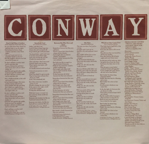 Conway Twitty - Don't Call Him A Cowboy (LP, Album) (Mint (M)) - Image 5