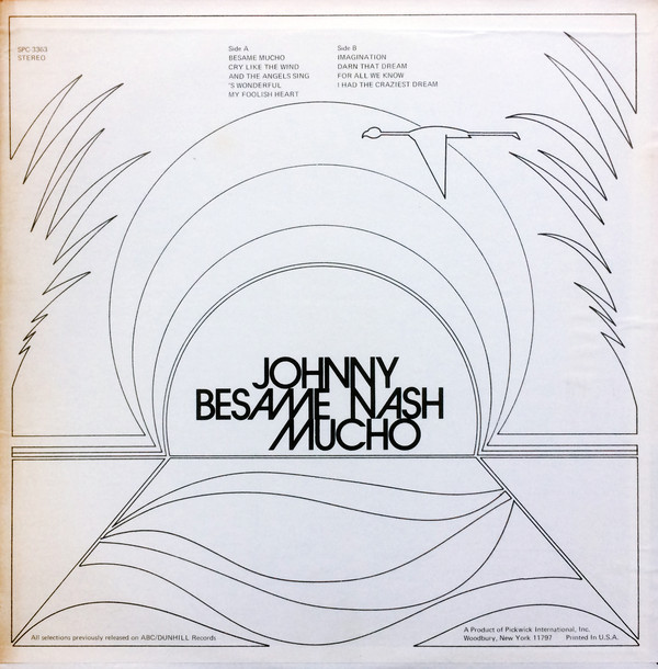 Johnny Nash - Besame Mucho (LP, Comp) (Mint (M)) - Image 2