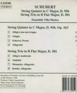 Alternative view of Franz Schubert, Ensemble Villa Musica - String Quintet In C Major, D. 956 / String Trio In B Flat Major, D. 581 (CD, Album) (Near Mint (NM or M-))