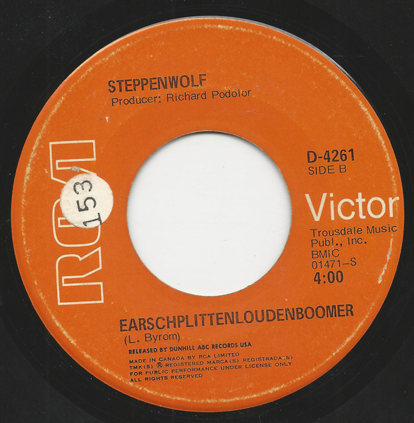 Steppenwolf - Who Needs Ya / Earschplittenloudenboomer (7") (Near Mint (NM or M-)) - Image 2