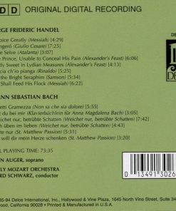 Alternative view of Johann Sebastian Bach - Georg Friedrich Händel, Arleen Auger, Mostly Mozart Orchestra, Gerard Schwarz - Arias (CD, Album) (Near Mint (NM or M-))