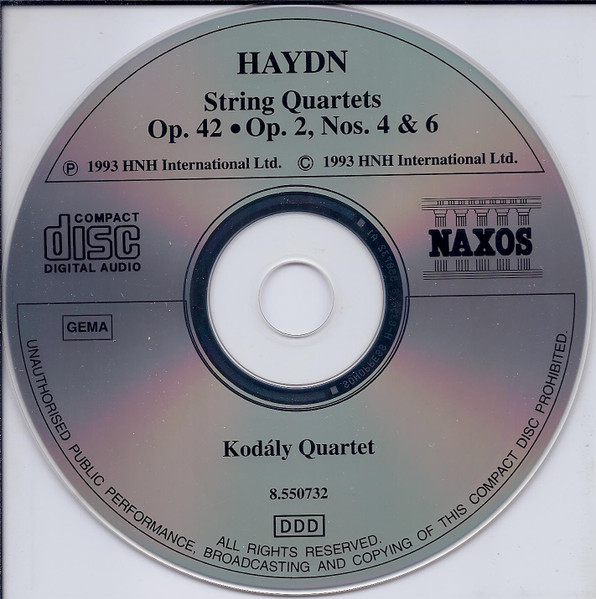 Joseph Haydn - Kodály Quartet - String Quartets Op. 2, Nos. 4 And 6 • Op. 42 (CD, Album) (Near Mint (NM or M-)) - Image 3