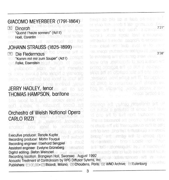 Jerry Hadley & Thomas Hampson - Famous Opera Duets (CD) (Near Mint (NM or M-)) - Image 3