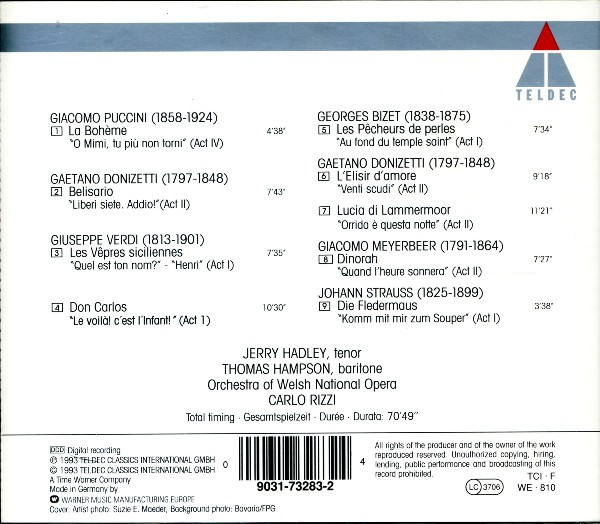 Jerry Hadley & Thomas Hampson - Famous Opera Duets (CD) (Near Mint (NM or M-)) - Image 4