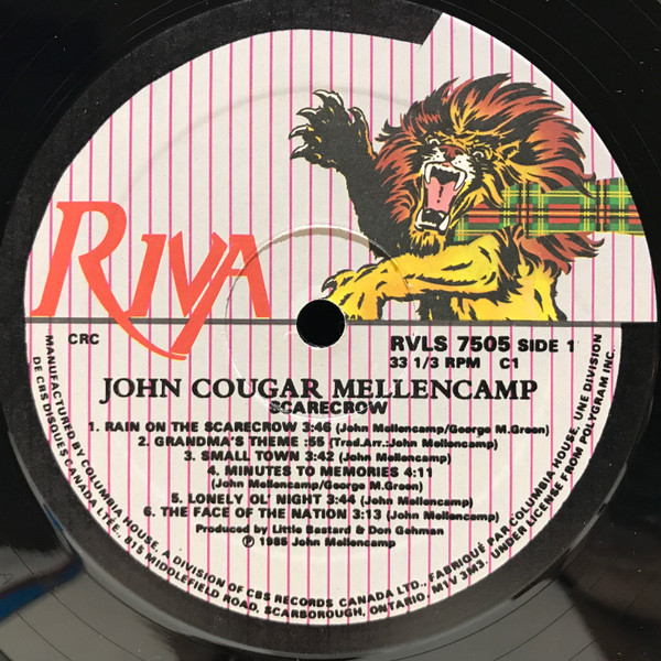John Cougar Mellencamp - Scarecrow (LP, Album, Club) (Mint (M)) - Image 3
