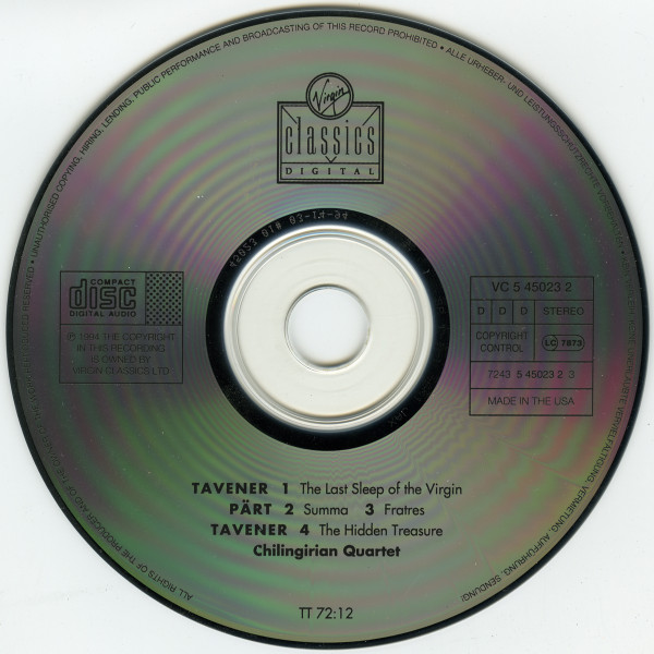 John Tavener, Chilingirian String Quartet - The Last Sleep Of The Virgin / The Hidden Treasure (CD, Album) (Near Mint (NM or M-)) - Image 3