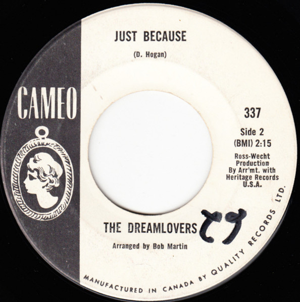 The Dreamlovers - When We Get Married / Just Because (7", Single) (Very Good Plus (VG+)) - Image 2
