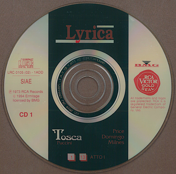 Giacomo Puccini, Leontyne Price, Placido Domingo, Sherrill Milnes, Zubin Mehta, New Philharmonia Orchestra, John Alldis Choir / John Alldis - Tosca (2xCD, Album, RE, RM) (Very Good Plus (VG+)) - Image 3
