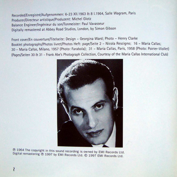 Wolfgang Amadeus Mozart, Ludwig van Beethoven, Carl Maria von Weber / Maria Callas, Orchestre De La Société Des Concerts Du Conservatoire, Nicola Rescigno - Mozart, Beethoven, Weber: Arias = Airs = Arien (CD, Album, RE, RM) (Near Mint (NM or M-)) - Image 4