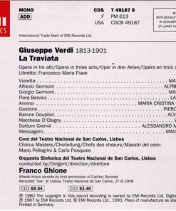 Giuseppe Verdi - Maria Callas - Alfredo Kraus, Mario Sereni, Coro Do Teatro De São Carlos & Orquestra Sinfónica Do Teatro Nacional De São Carlos, Lisboa, Franco Ghione - La Traviata [Live 1958 Recording] (2xCD, Album, Mono, RE, RM + Box, Sli) (Near Mint (NM or M-)) - Image 4