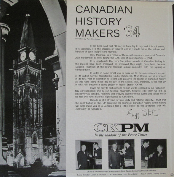 Various - Canadian History Makers '64 (LP, Album) (Mint (M)) - Image 2
