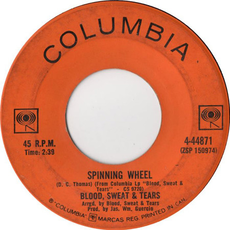 Blood, Sweat And Tears - Spinning Wheel (7", Single) (Near Mint (NM or M-))