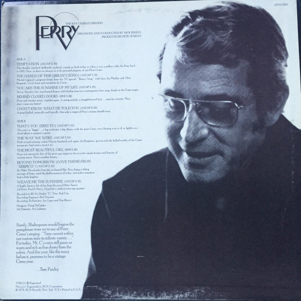 Perry Como - Perry (LP, Album, Quad) (Mint (M)) - Image 2