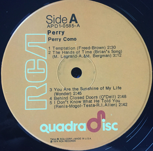 Perry Como - Perry (LP, Album, Quad) (Mint (M)) - Image 3