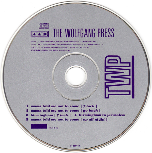 The Wolfgang Press - Mama Told Me Not To Come (CD, Maxi, Dig) (Near Mint (NM or M-)) - Image 4