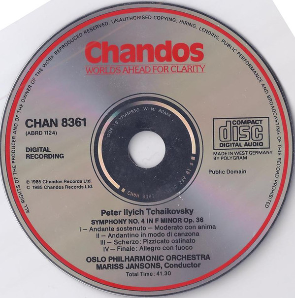 Pyotr Ilyich Tchaikovsky, Oslo Filharmoniske Orkester, Mariss Jansons - Symphony 4 In F Minor Op.36 (CD, Album) (Near Mint (NM or M-)) - Image 3