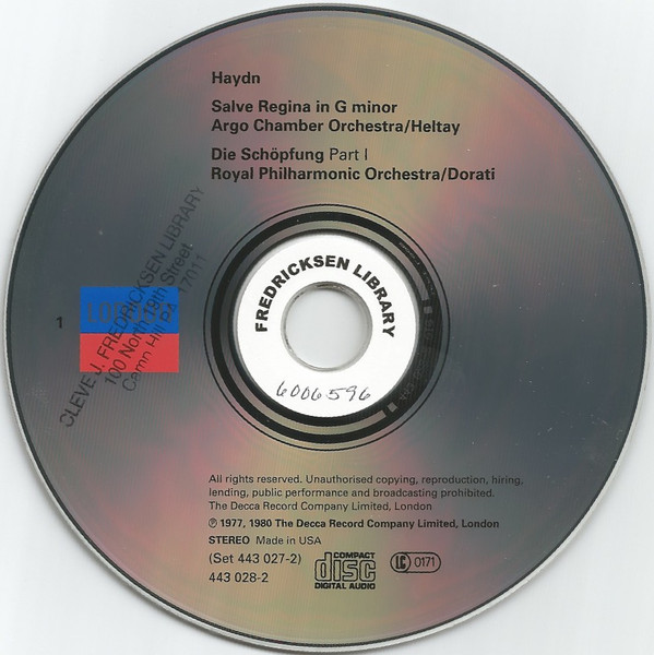 Joseph Haydn - Lucia Popp • Helena Döse • Werner Hollweg • Kurt Moll • Benjamin Luxon • Brighton Festival Chorus • Royal Philharmonic Orchestra • Antal Dorati - Die Schöpfung / Salve Regina (2xCD, Comp, RE, RM) (Near Mint (NM or M-)) - Image 3