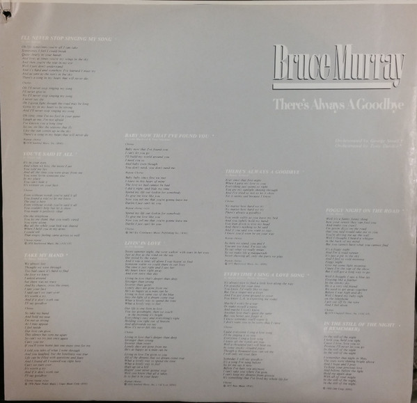 Bruce Murray - There's Always A Goodbye (LP, Album) (Mint (M)) - Image 4