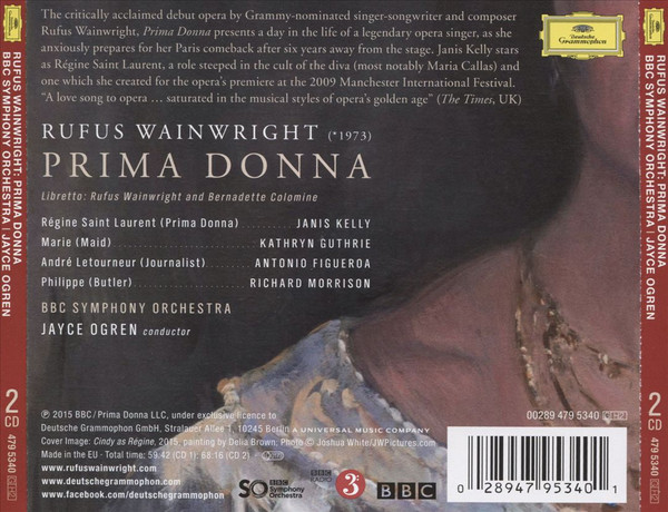 Rufus Wainwright - Janis Kelly · Kathryn Guthrie · Antonio Figueroa (2) · Richard Morrison (8) · BBC Symphony Orchestra · Jayce Ogren - Prima Donna (2xCD, Album) (Mint (M)) - Image 3