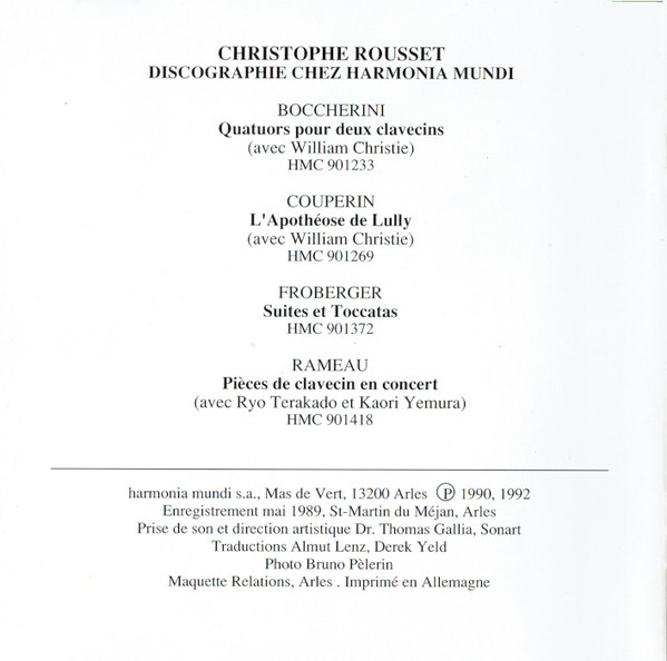 Wilhelm Friedemann Bach – Christophe Rousset - Œuvres Pour Clavecin (CD, RE) (Near Mint (NM or M-)) - Image 2