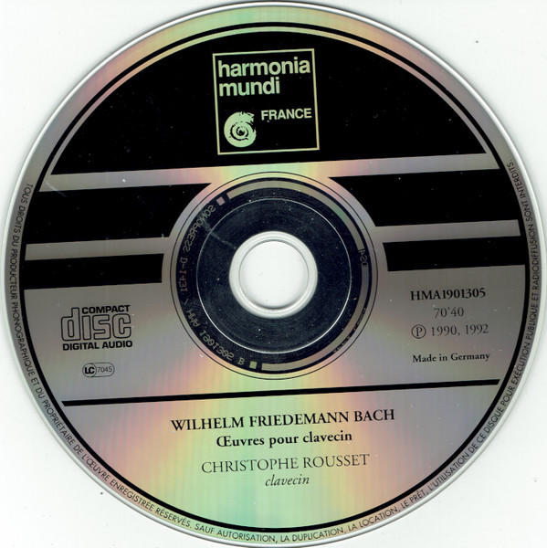 Wilhelm Friedemann Bach – Christophe Rousset - Œuvres Pour Clavecin (CD, RE) (Near Mint (NM or M-)) - Image 4