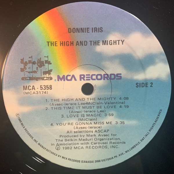 Donnie Iris And The Cruisers - The High And The Mighty (LP, Album) (Mint (M)) - Image 4