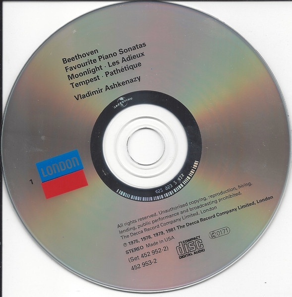 Ludwig van Beethoven, Vladimir Ashkenazy - Favourite Piano Sonatas (2xCD, Comp, RE, RM) (Near Mint (NM or M-)) - Image 4