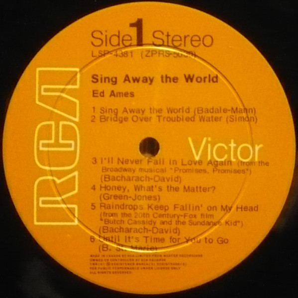 Ed Ames - Sing Away The World (LP) (Mint (M)) - Image 3