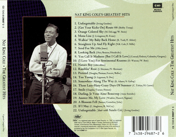Nat King Cole - The Greatest Hits (CD, Comp) (Near Mint (NM or M-)) - Image 2