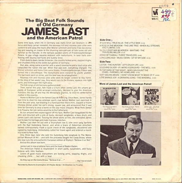 James Last And The American Patrol - The Big Beat Folk Sounds Of Old Germany (LP, Album) (Mint (M)) - Image 2