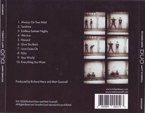 Richard Marx, Matthew Scannell - Duo (CD, Album) (Mint (M)) - Image 2