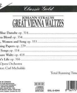 Alternative view of Johann Strauss Jr. - Orchester Der Wiener Staatsoper - Conductor: Carl Michalski - Great Vienna Waltzes (CD, Album) (Near Mint (NM or M-))