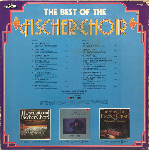 Fischer Chöre - The Best Of The Fischer Choir (LP, Comp) (Mint (M)) - Image 2