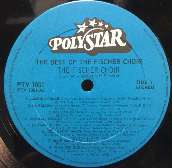 Fischer Chöre - The Best Of The Fischer Choir (LP, Comp) (Mint (M)) - Image 3