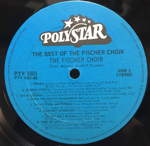 Fischer Chöre - The Best Of The Fischer Choir (LP, Comp) (Mint (M)) - Image 4