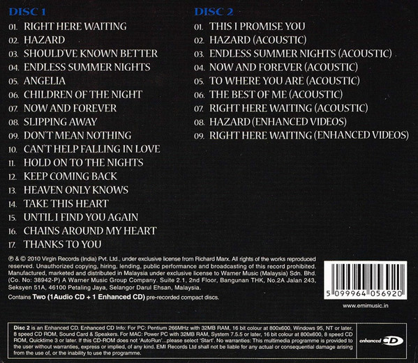 Richard Marx - Hits & Ballads (CD, Comp + CD, Comp, Enh) (Mint (M)) - Image 2