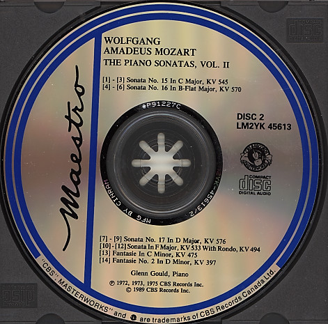 Wolfgang Amadeus Mozart - Glenn Gould - The Piano Sonatas, Vol. II (2xCD, Comp, RE, RM) (Near Mint (NM or M-)) - Image 4