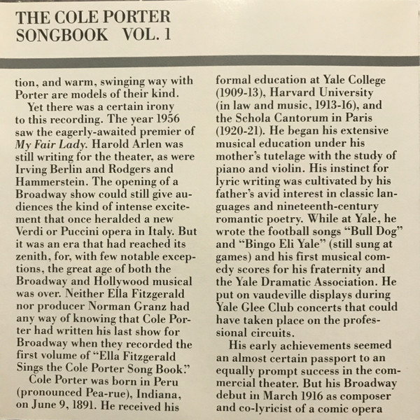 Ella Fitzgerald - The Cole Porter Songbook Volume One (CD, Album, Club, RE, RM) (Near Mint (NM or M-)) - Image 5