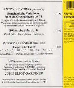 Alternative view of Johannes Brahms, Antonín Dvořák : NDR Sinfonieorchester, John Eliot Gardiner - 9 Ungarische Tänze = Hungarian Dances; Symphonische Variationen = Symphonic Variations, Böhmische Suite = Czech Suite (CD, Album, 4D ) (Near Mint (NM or M-))